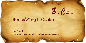 Bossányi Csaba névjegykártya