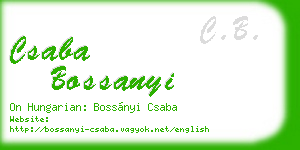 csaba bossanyi business card