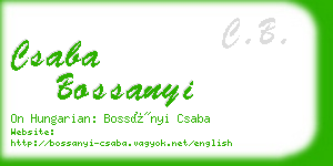 csaba bossanyi business card